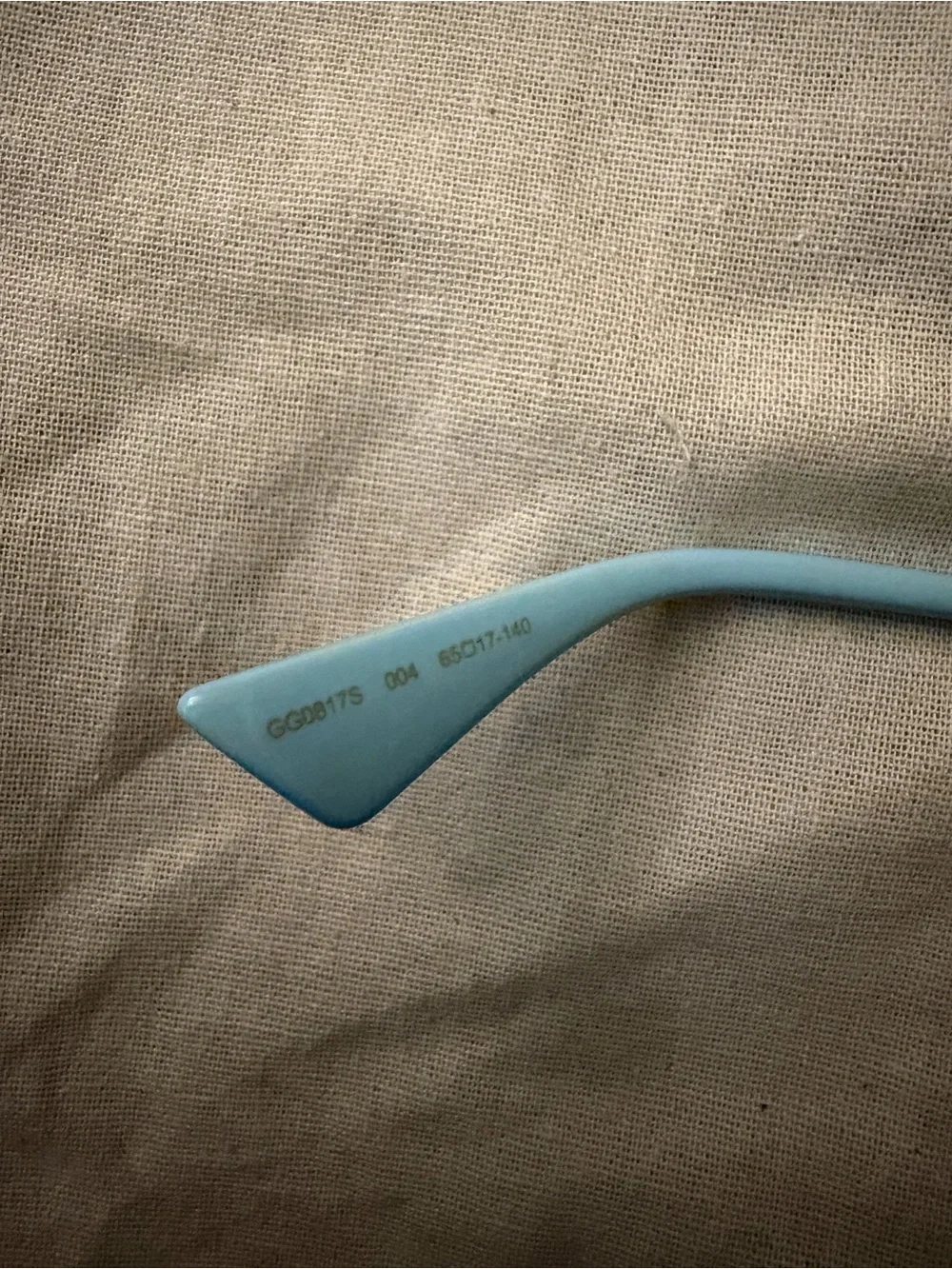 Gucci Gold Rim Sunglasses with Light Blue lens